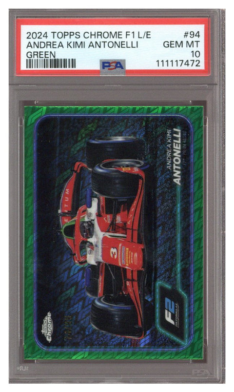 2024 TOPPS CHROME F1 LOGOFRACTOR EDITION ANDREA KIMI ANTONELLI 74/99 PSA 10