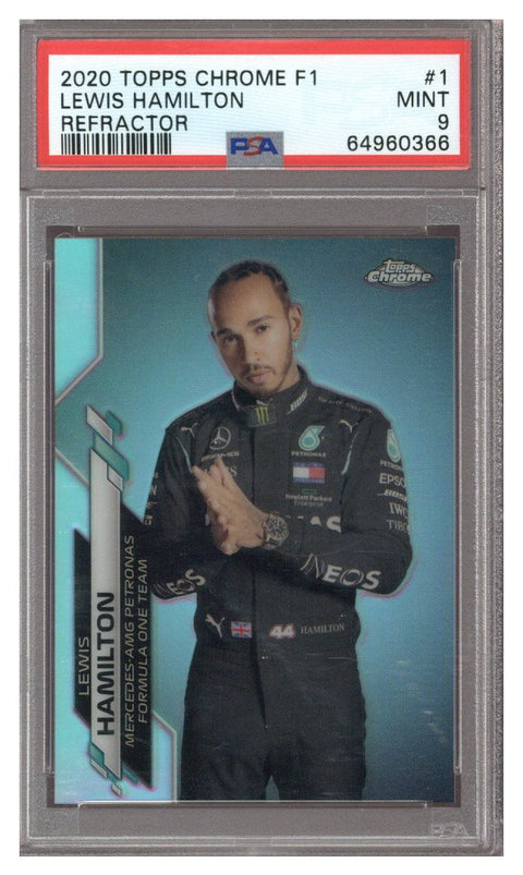 2020 Topps Chrome Formula 1 F1 Refractor Lewis Hamilton #1 PSA 9 MINT