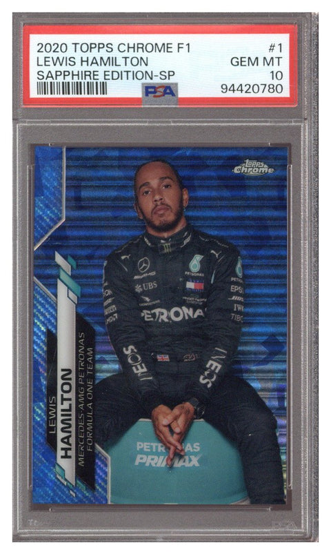 2020 Topps Chrome F1 Sapphire Lewis Hamilton Variation SP #1 PSA 10