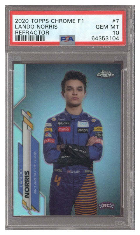2020 Topps Chrome F1 Lando Norris Refractor RC #7 PSA 10