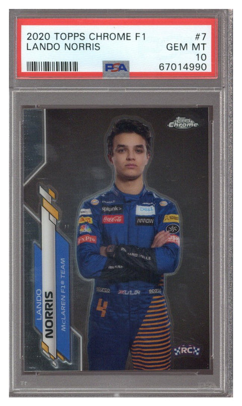 2020 Topps Chrome F1 Racers Lando Norris #7 PSA 10 RC