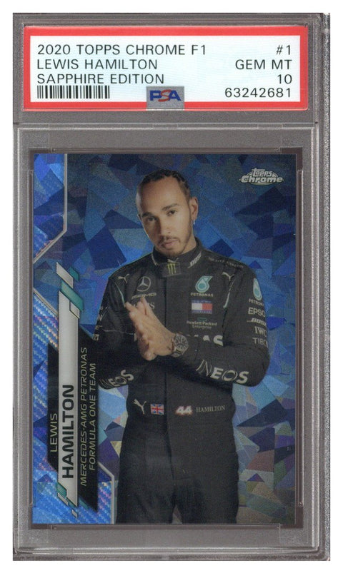 PSA 10 LEWIS HAMILTON 2020 Topps Chrome Sapphire F1 #1