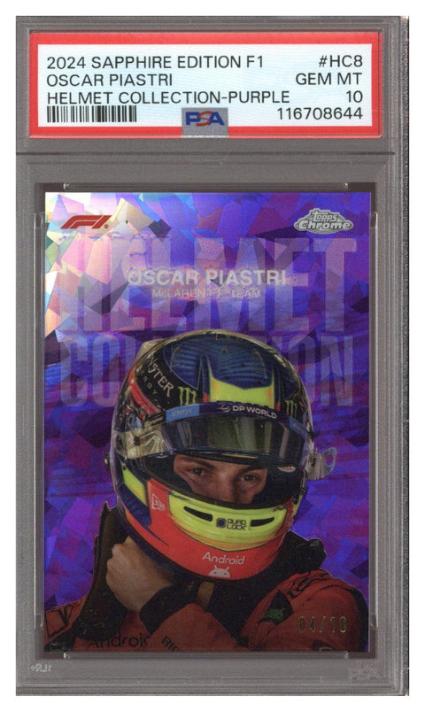 2024 Sapphire Oscar Piastri Helmet Collection Purple /10 PSA 10