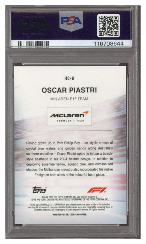 2024 Sapphire Oscar Piastri Helmet Collection Purple /10 PSA 10