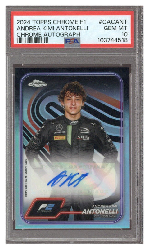 2024 Topps Chrome Formula 1 Refractor Andrea Kimi Antonelli Auto #CAC-ANT PSA 10