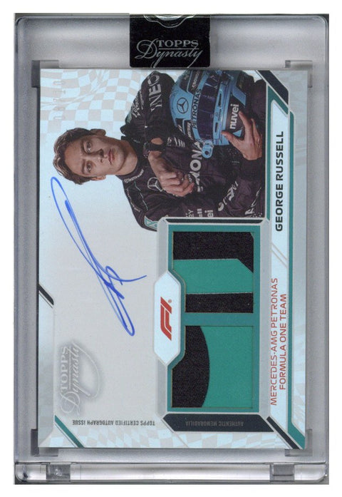 2024 TOPPS F1 DYNASTY AUTOGRAPHED GEORGE RUSSELL DUAL PATCH 8/10