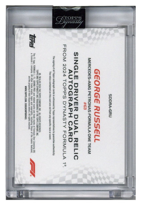2024 TOPPS F1 DYNASTY AUTOGRAPHED GEORGE RUSSELL DUAL PATCH 8/10