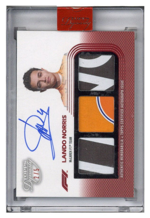 2022 Topps Dynasty F1 Lando Norris Triple Patch Auto Card 2/5