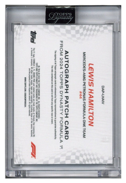 2024 Topps Dynasty Formula 1 Lewis Hamilton PATCH AUTO /5 #DAP-LHAIV