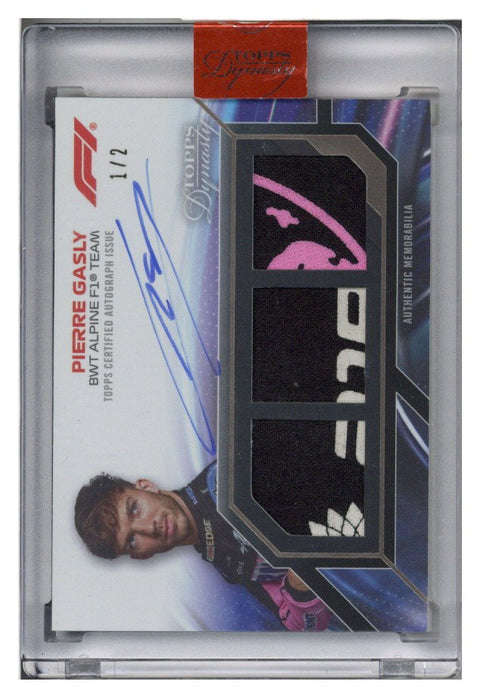 2023 Topps Dynasty F1 Pierre Gasly Triple Patch Autograph Black 1/2 #SDTRA-PGII