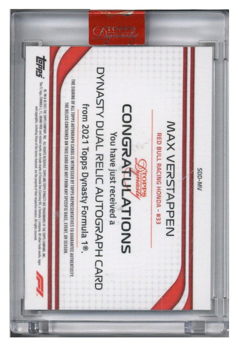 2021 Topps Dynasty Formula 1 Max Verstappen Dual Patch Auto 8/10 #SDD-MV