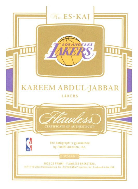 NYC - 2022/23 Panini Flawless Kareem Abdul-Jabar Auto #ESKAJ 1/3