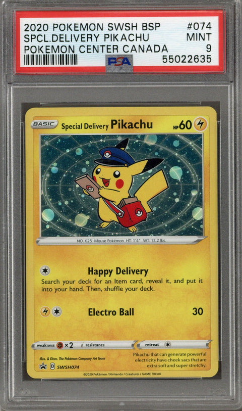 2020 Special Delivery Pikachu SWSH074 PSA 9