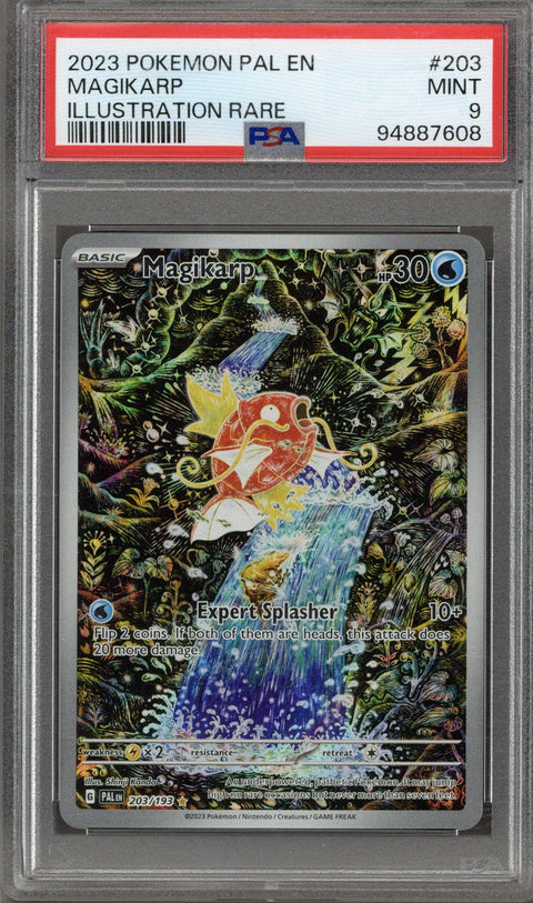 2023 Pokemon Paldea Evolved Illustration Rare Magikarp #203 PSA 9