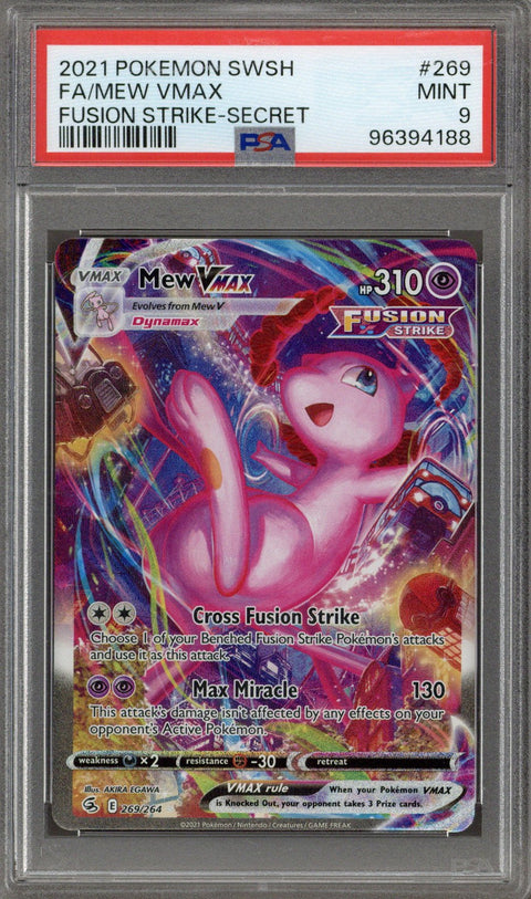 2021 Pokemon Sword and Shield Fusion Strike Mew Vmax #269 PSA 9