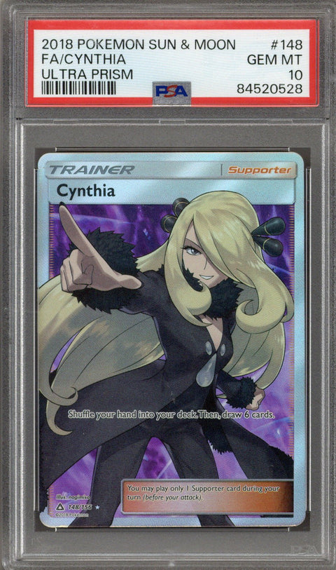 2018 Ultra Pokemon Sun and Moon Prism Cynthia #148 PSA 10 B