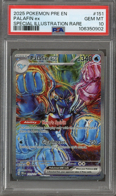 2025 Pokemon Prismatic Evolutions Palafin ex SIR PSA 10