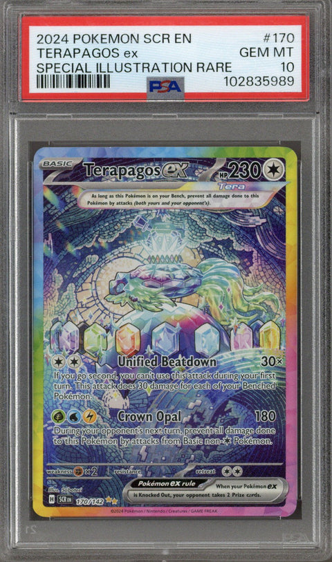 2024 Pokemon Scarlet and Violet Stellar Crown Special Illustration Rare Terapagos Ex #170 PSA 10