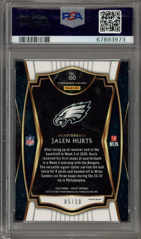 2020 Panini Select Jalen Hurts Rookie Gold Lazer PSA 9 #5/10