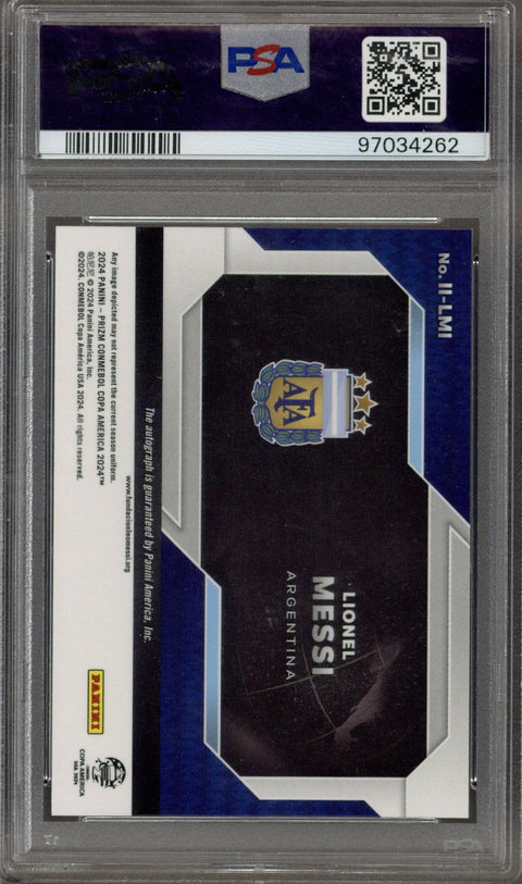 2024 Prizm COPA America Lionel Messi Argentina International Ink Auto PSA 10