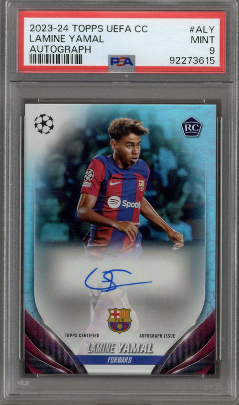 2023-24 Topps UEFA Club Competitions Lamine Yamal Auto #A-LY PSA 9