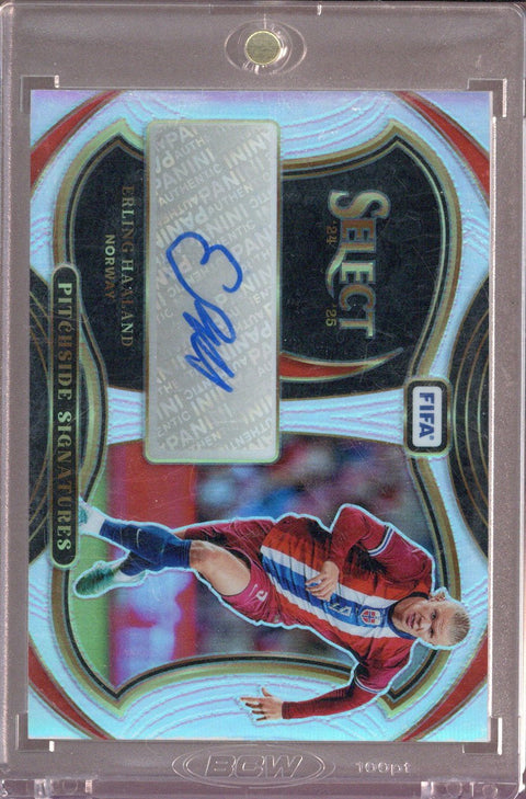 2024-2025 Panini Select FIFA Erling Haaland Pitchside Signatures AUTO Red #PS-EH