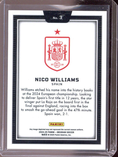 2024/25 Panini Obsidian Nico Williams Black Color Blast #3