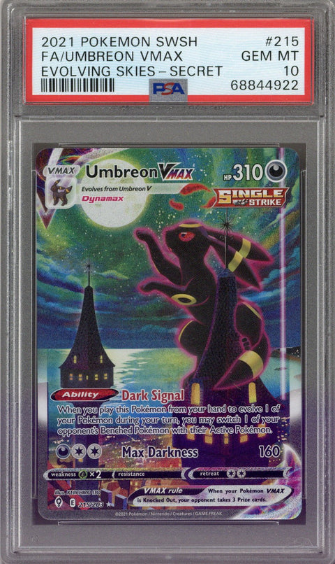 2021 Pokemon Evolving Skies Umbreon VMax 215/203 PSA 10