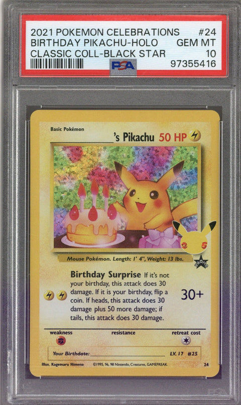 2021 Pokemon Celebrations Birthday Pikachu Promo PSA 10
