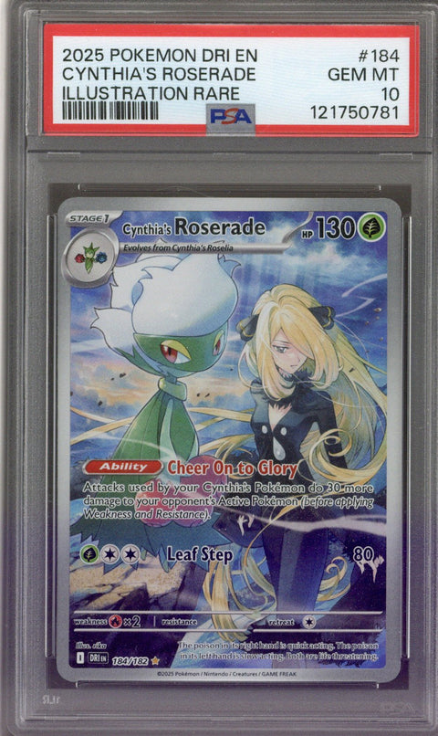 2025 Pokemon Destined Rivals Cynthia's Roserade 184/182 PSA 10