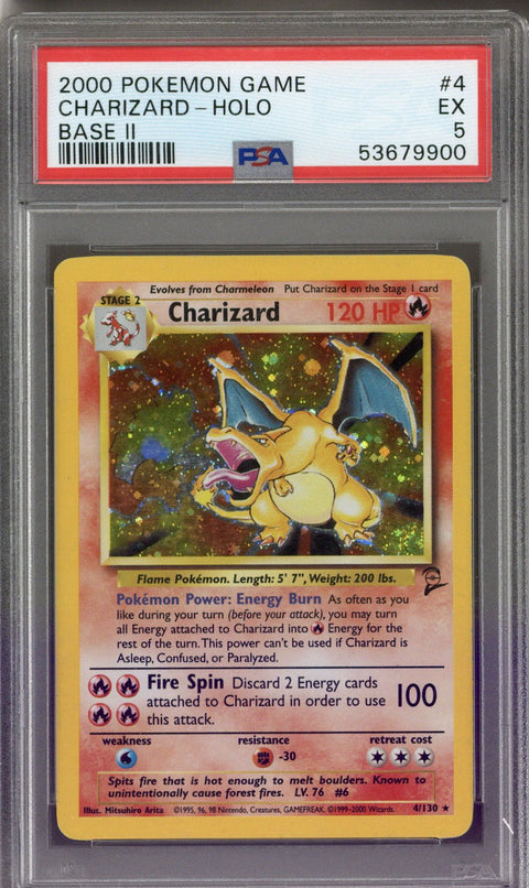 2000 Pokemon Base Set 2 Holo Charizard #4 PSA 5 A