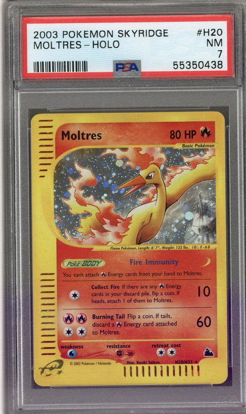 2003 Pokemon Skyridge Holo Moltres #H20 PSA 7