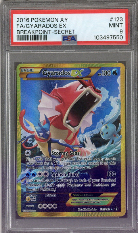 2016 Pokemon XY Breakpoint Holo Gyarados Ex #123 PSA 9