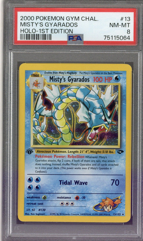 2000 Pokemon Gym Challenge 1st Edition Holo Misty's Gyarados #13 PSA 8