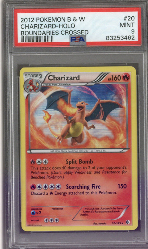 2012 Pkm B/W Charizard Holo Boundaries Crossed PSA 9