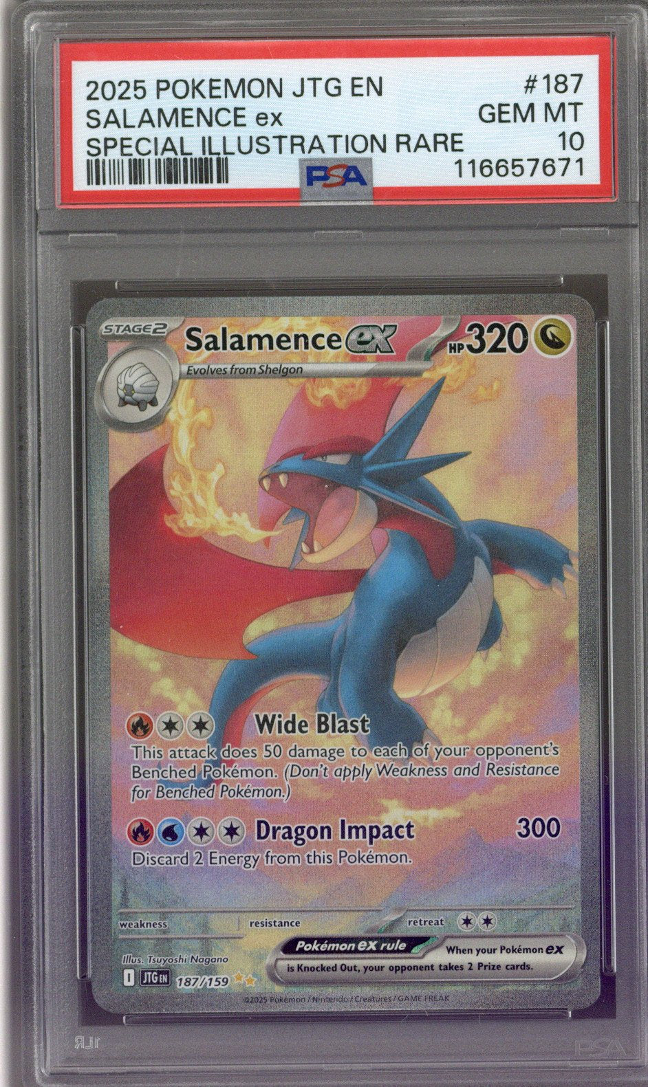 2025 Pokemon Journey Together Salamence ex SIR 187/159 PSA 10