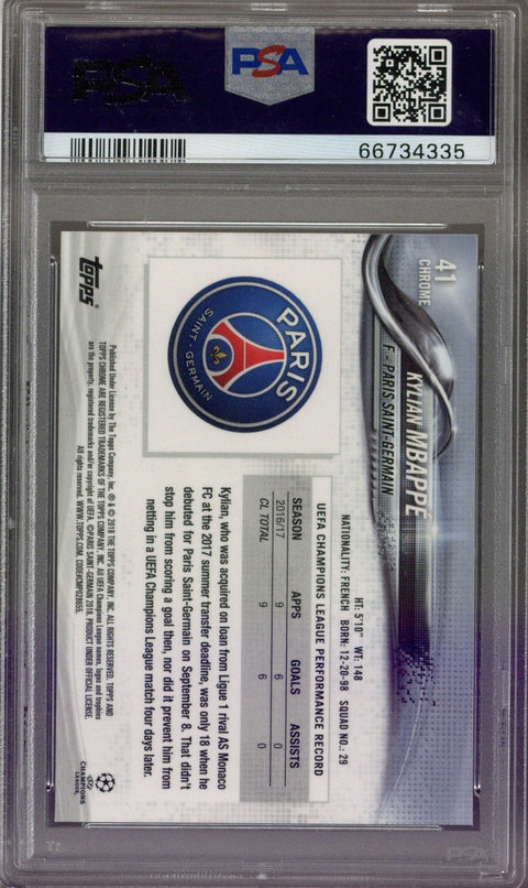 2017 Topps Chrome Mbappe PSA 10
