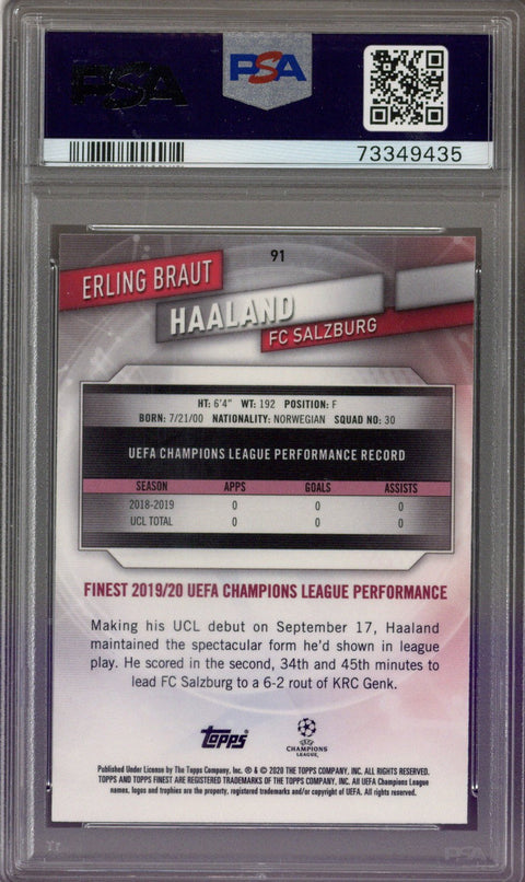 2019 Finest Bundesliga Erling Haaland PSA 10