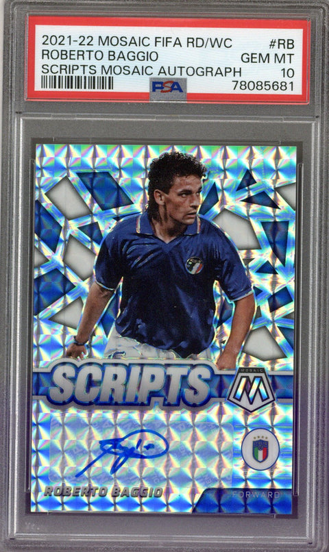 2021 Mosaic Roberto Baggio Auto PSA 10