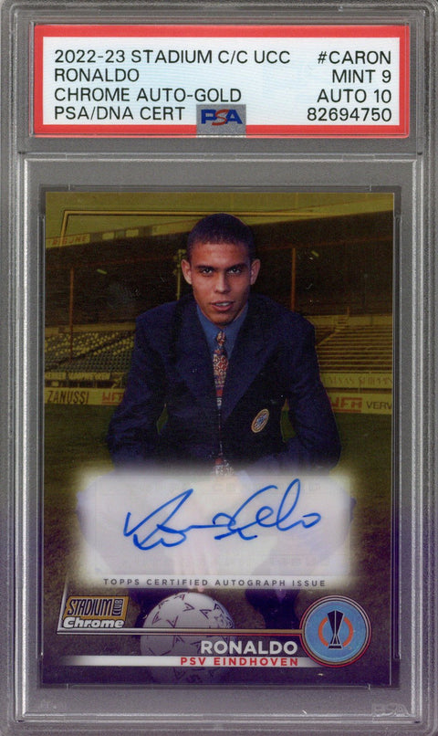 2022/23 Topps Stadium CC Ronaldo Chrome Auto Gold /50 PSA 9 Auto 10
