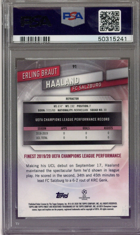 2019 Finest UCL Erling Braut Haaland Refractor PSA 9