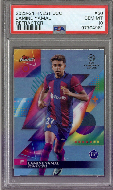 2023/24 Finest UCC Lamine Yamal Refractor PSA 10