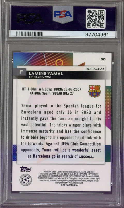 2023/24 Finest UCC Lamine Yamal Refractor PSA 10