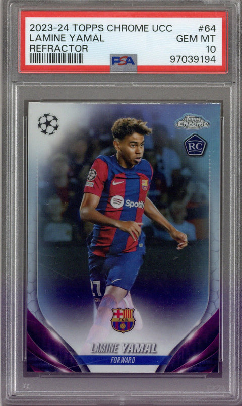 2023/24 Topps Chrome Yamal Refractor PSA 10