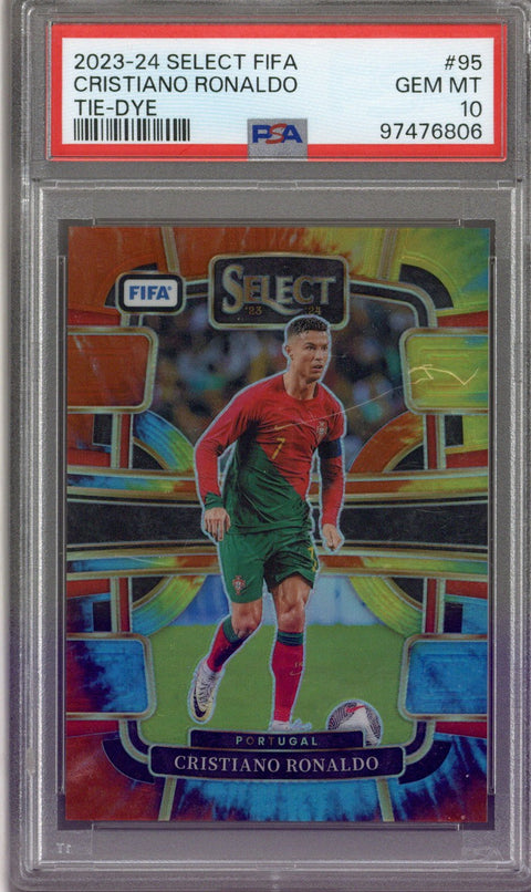 2023 Select FIFA Christiano Ronaldo Tie Dye PSA 10