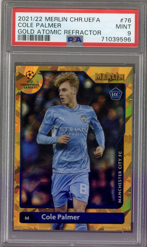 2021/22 Topps Merlin Cole Palmer Gold Atomic /50 PSA 9