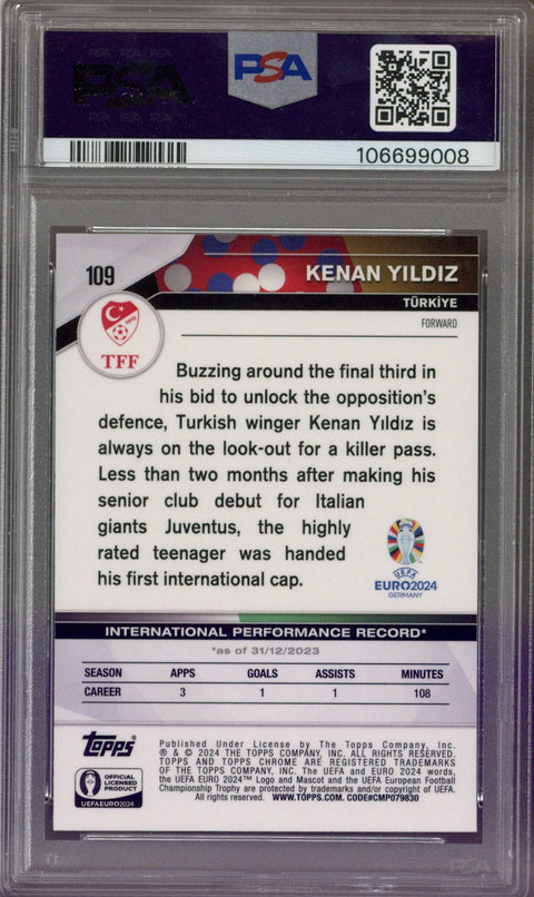2024 Chrome Euro Yildiz Sapphire Gold /50 PSA 10