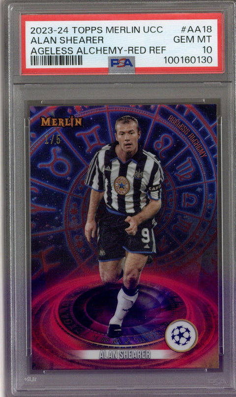 2023/24 Merlin Alan Shearer Ageless Alchemy Red /5 PSA 10