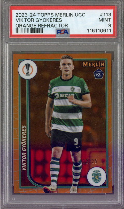 2023/24 Topps Merlin Viktor Gyokeres Orange /25 PSA 9
