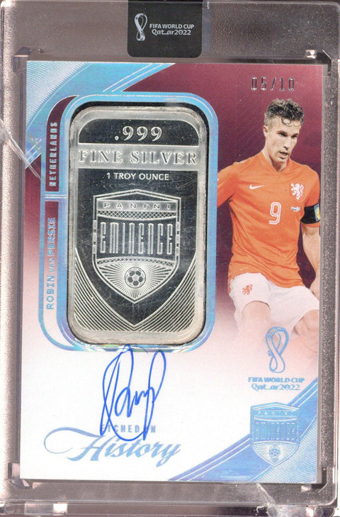 2022-23 Panini Eminence Fifa World Cup Robin Van Persie Etched Silver Auto 5/10